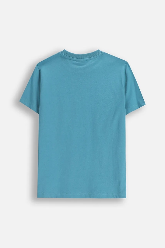 Coccodrillo t-shirt bawełniany dziecięcy ZC5143202CBJ turkusowy AW25