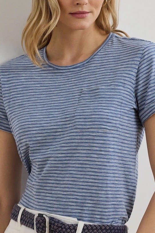 Lauren Ralph Lauren t-shirt bawełniany niebieski 200971023