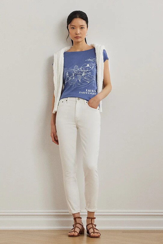 Одяг Футболка Lauren Ralph Lauren 200971072 блакитний
