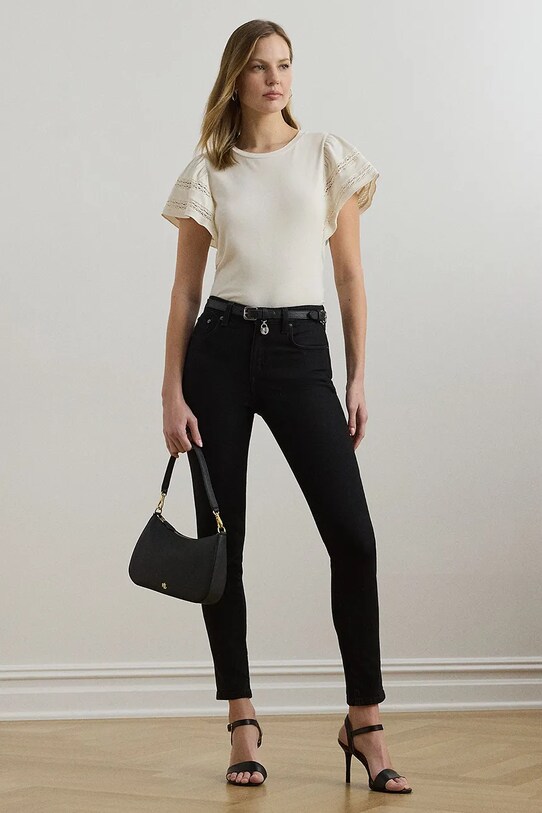 Одежда Футболка Lauren Ralph Lauren 200971088 бежевый