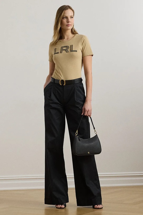 Дрехи Памучна тениска Lauren Ralph Lauren 200971125 бежов