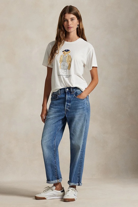 Ρούχα Βαμβακερό μπλουζάκι Polo Ralph Lauren 211971752 λευκό