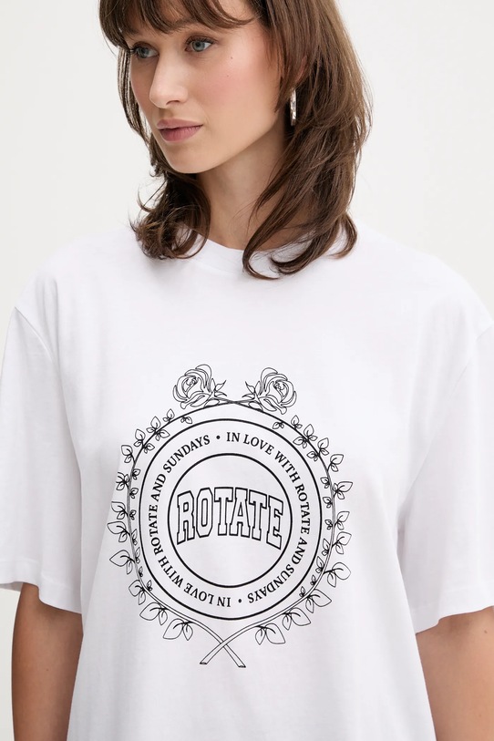 Rotate t-shirt bawełniany biały 114393400