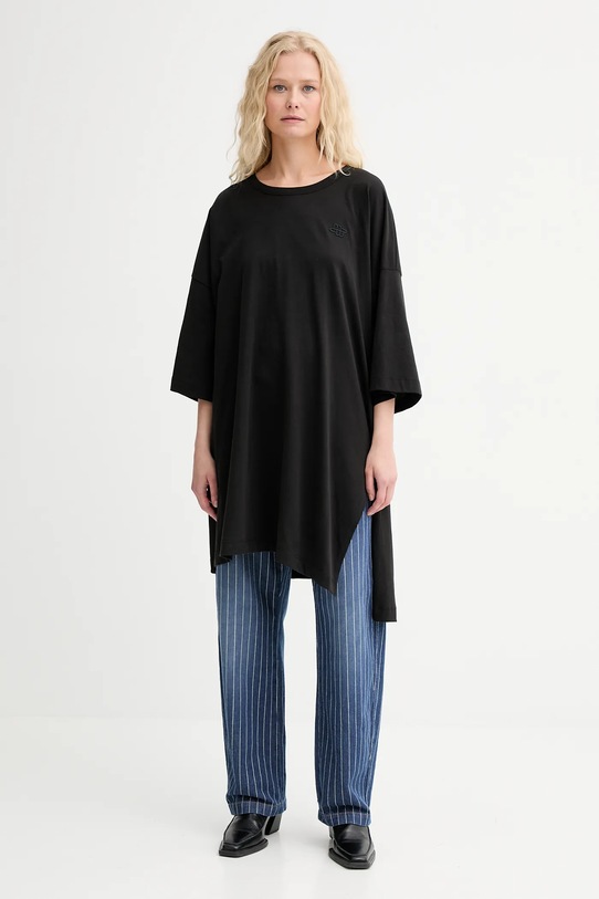 MUNTHE t-shirt bawełniany LYSIS 253110525360 czarny AW25