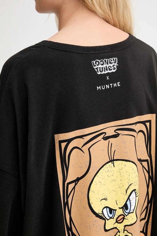 MUNTHE t-shirt bawełniany LYSIS czarny 253110525360
