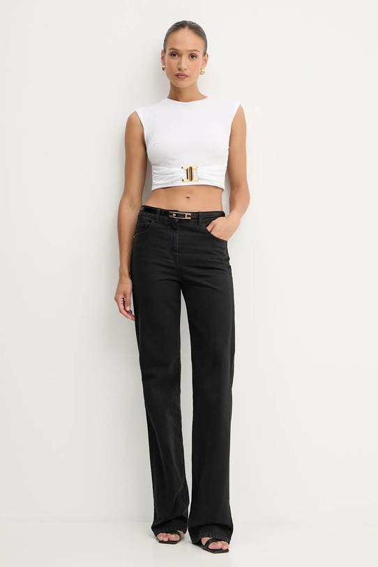 Βαμβακερό μπλουζάκι Elisabetta Franchi MA01656E2 λευκό AW25