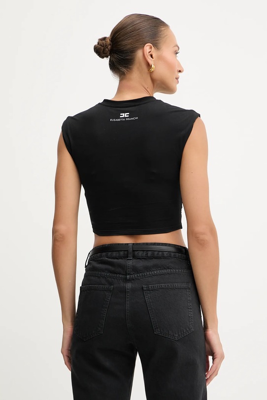 Îmbrăcăminte Elisabetta Franchi tricou din bumbac MA01656E2 negru