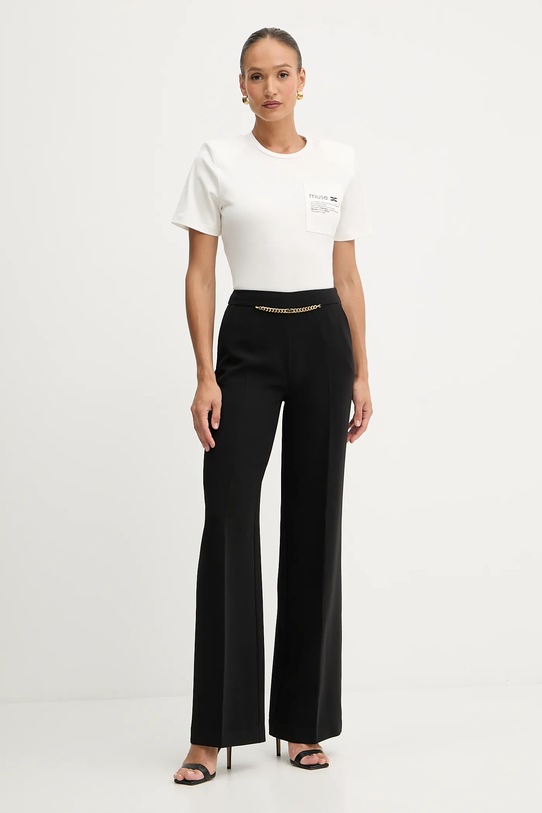 Elisabetta Franchi tricou din bumbac MA02056E2 alb AW25