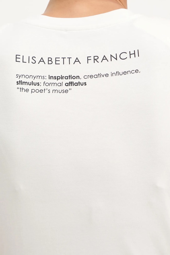 Elisabetta Franchi tricou din bumbac MA02056E2 alb