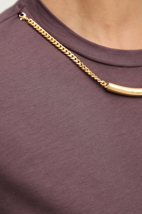 Elisabetta Franchi tricou din bumbac MA02856E2 burgundia