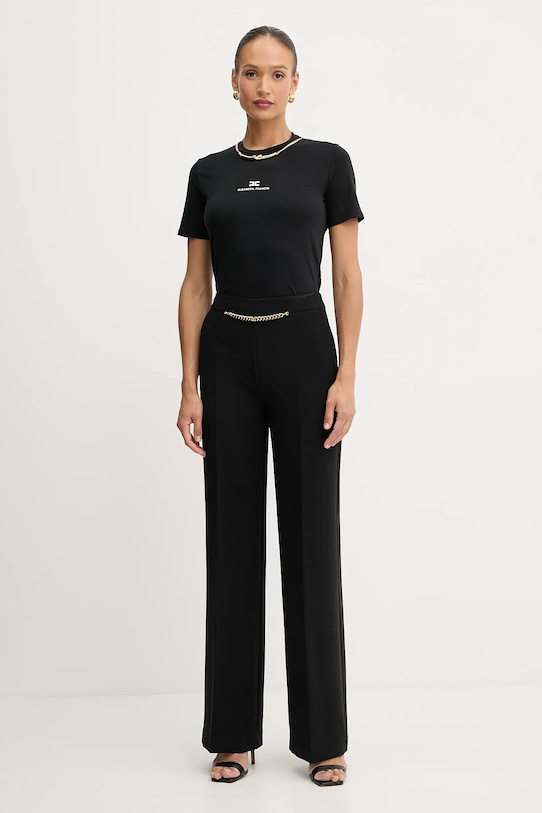 Elisabetta Franchi tricou din bumbac MA02856E2 negru AW25