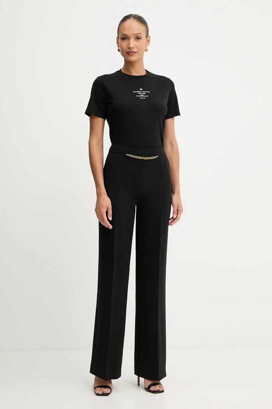 Βαμβακερό μπλουζάκι Elisabetta Franchi MA63D56E2 μαύρο AW25