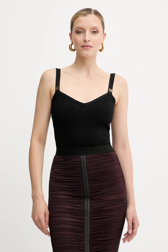 Elisabetta Franchi top slim nero TK61S56E2