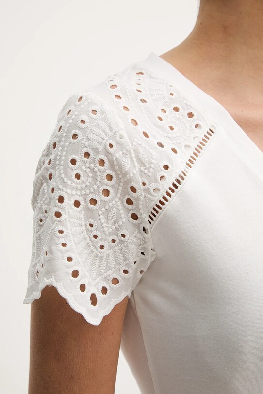 Morgan tricou din bumbac DMATY alb