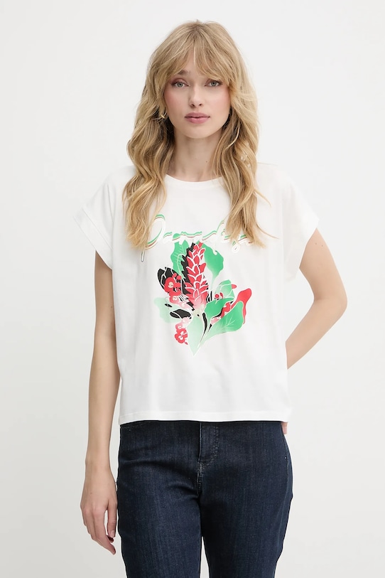 Morgan t-shirt virág fehér DPARADI