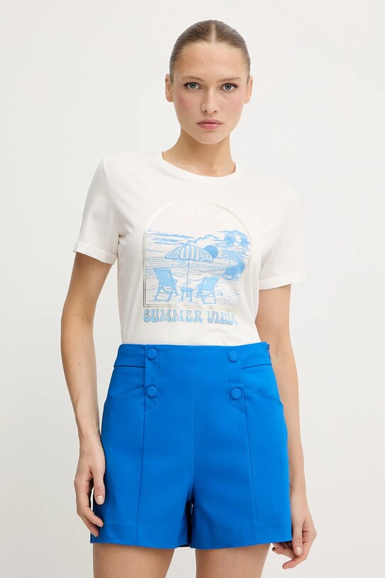 Morgan tricou print alb DVIBES