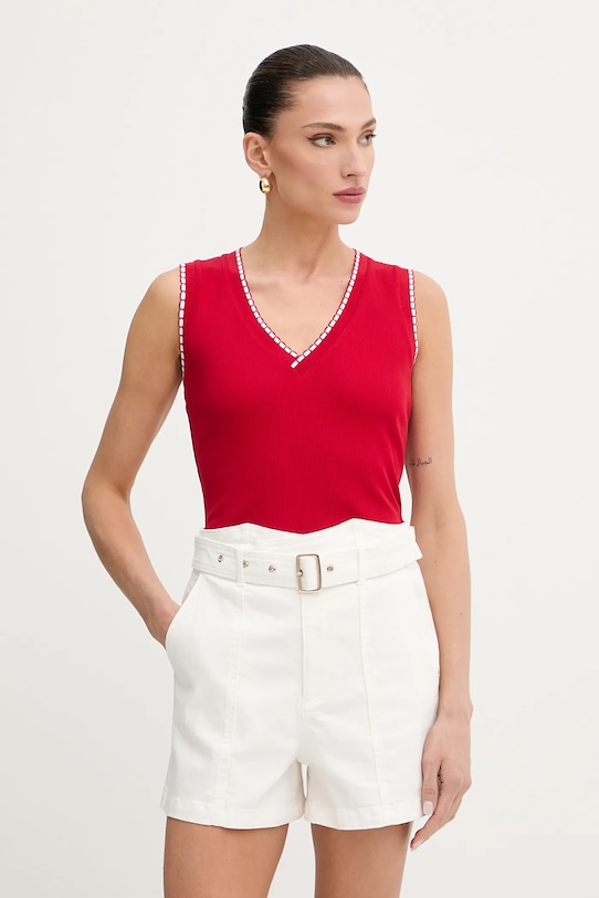 Morgan top z elastanem czerwony DALBA