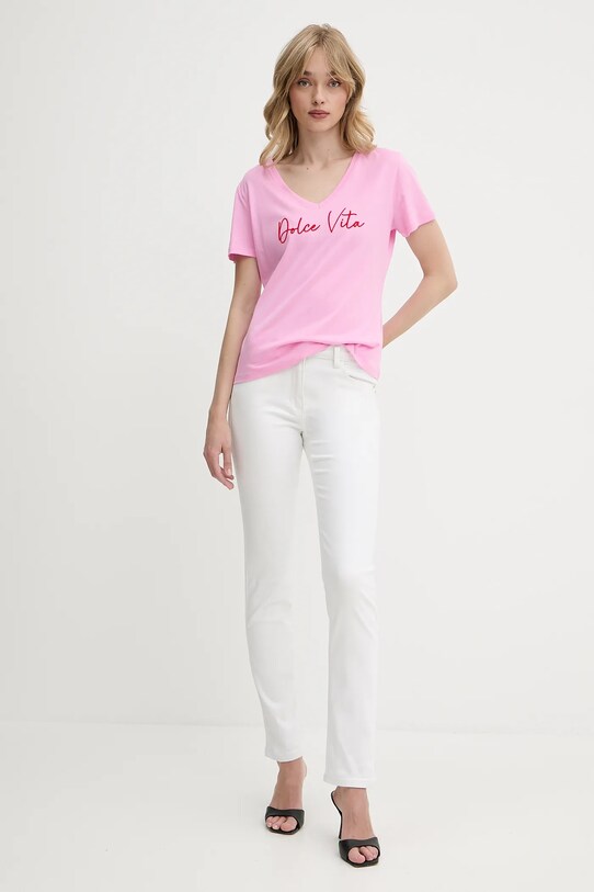 Morgan t-shirt DOLCE różowy SS25