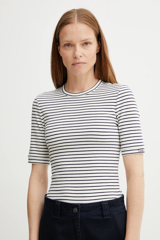 Μπλουζάκι Calvin Klein κανονικό μπεζ LV044B232G