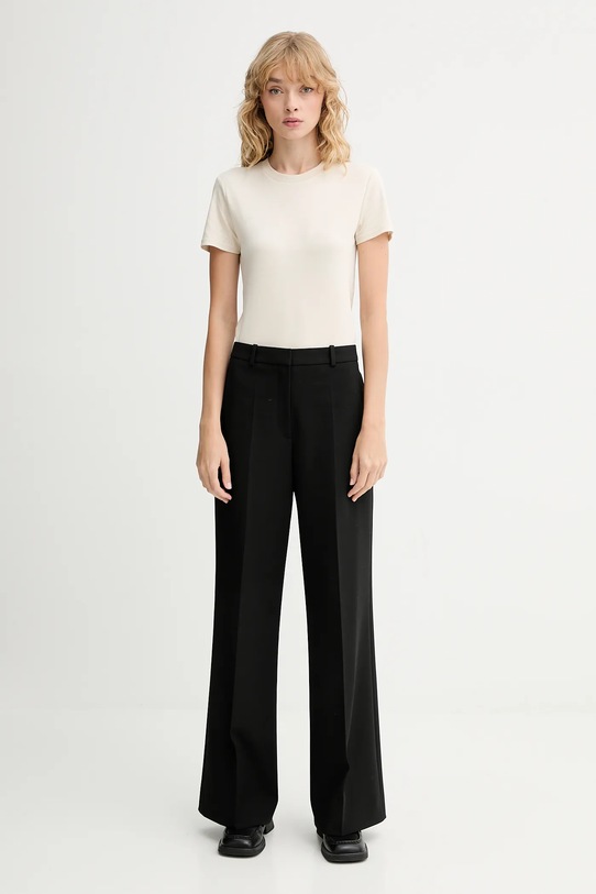Βαμβακερό μπλουζάκι Calvin Klein μπεζ LV044C216G