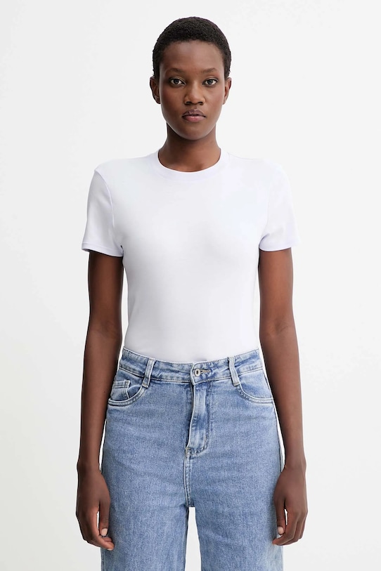 Calvin Klein tricou din bumbac uni violet LV044C216G