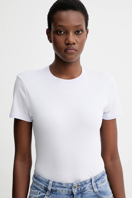 Βαμβακερό μπλουζάκι Calvin Klein μωβ LV044C216G