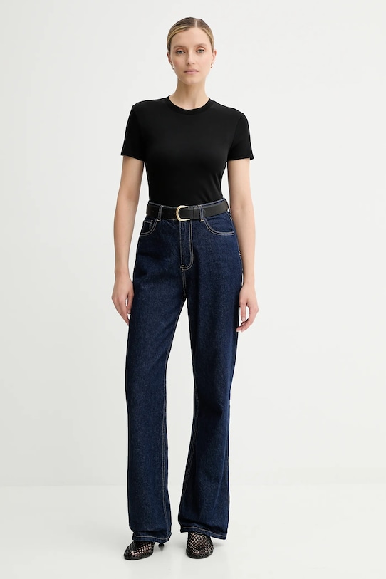 Bavlnené tričko Calvin Klein LV044C216G čierna AW25