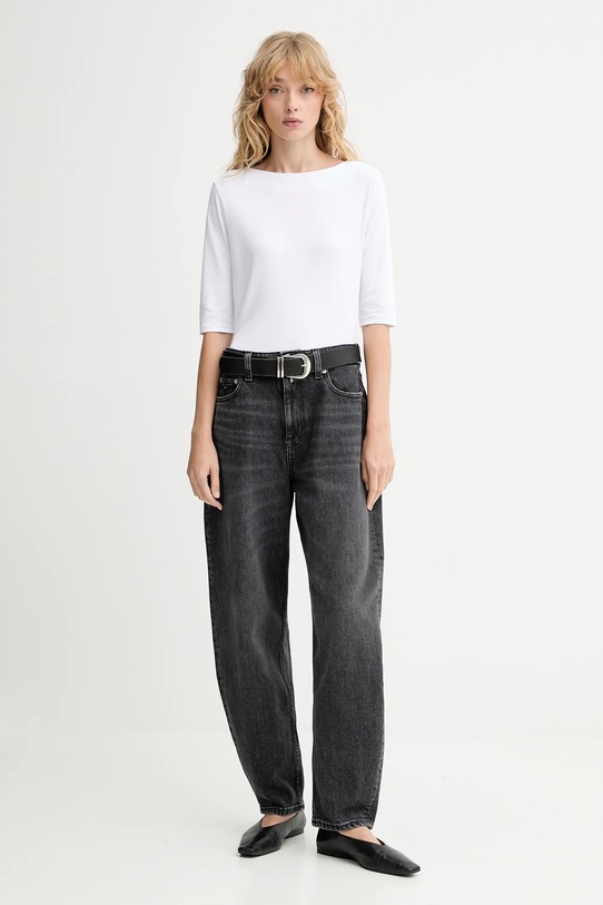 Βαμβακερό μπλουζάκι Calvin Klein LV044C217G λευκό AW25