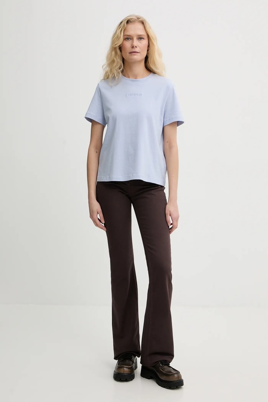 Bavlněné tričko Calvin Klein LV044C905G modrá AW25