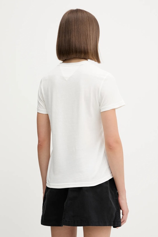 Ρούχα Βαμβακερό μπλουζάκι Tommy Jeans DW0DW20897 λευκό