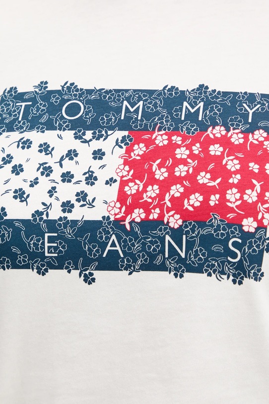 Βαμβακερό μπλουζάκι Tommy Jeans DW0DW20897 λευκό