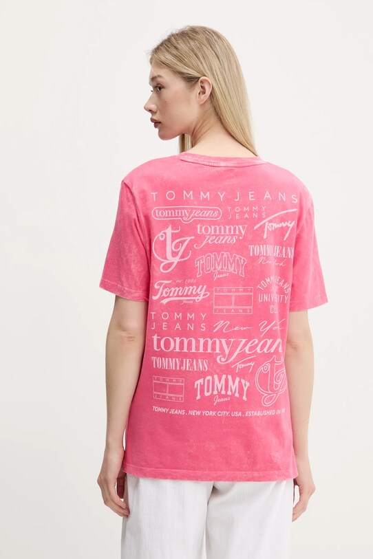 Одежда Хлопковая футболка Tommy Jeans DW0DW20923 розовый