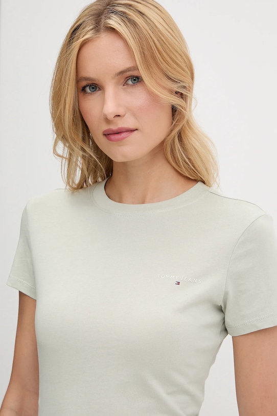 Odzież Tommy Jeans t-shirt bawełniany DW0DW21164 zielony
