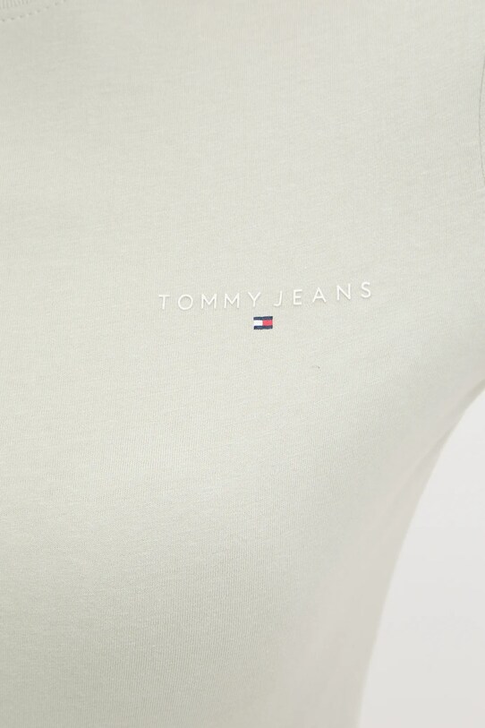 Tommy Jeans pamut póló zöld DW0DW21164