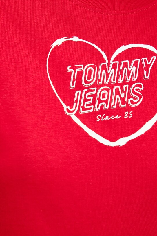 Tommy Jeans pamut póló DW0DW21390 piros