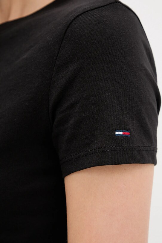Tommy Jeans pamut póló fekete DW0DW21390