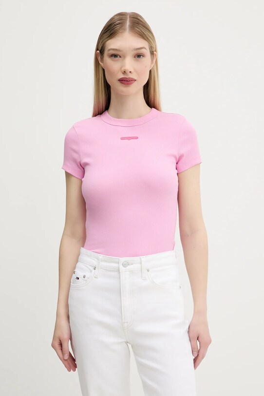 Tommy Jeans t-shirt nadruk różowy DW0DW21402