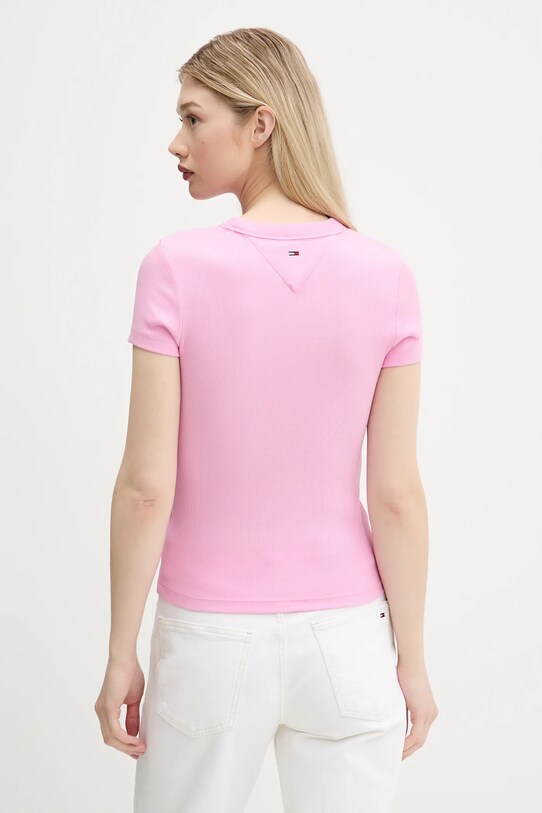 Odzież Tommy Jeans t-shirt DW0DW21402 różowy