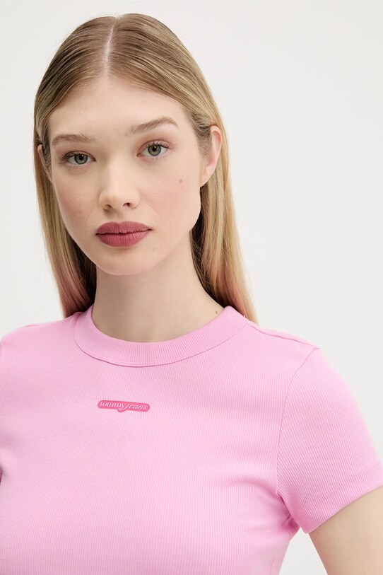 Tommy Jeans t-shirt różowy DW0DW21402