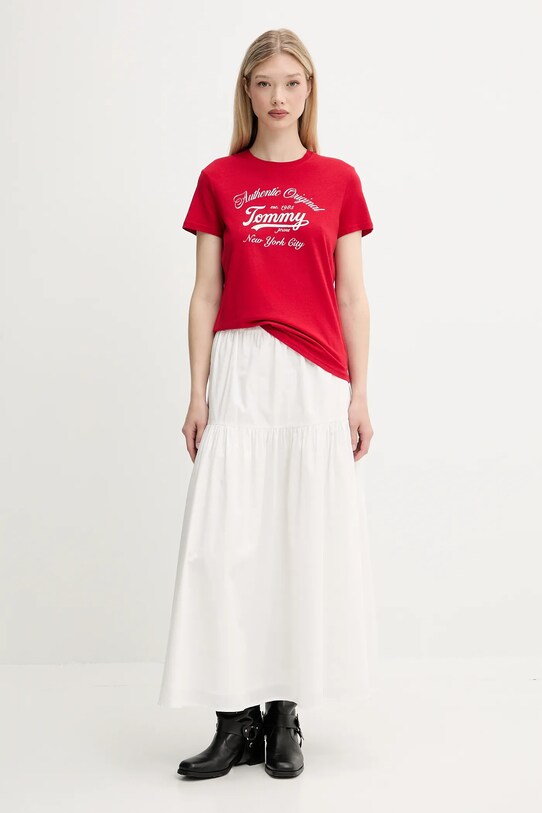 Tommy Jeans t-shirt DW0DW21404 rosso AW25