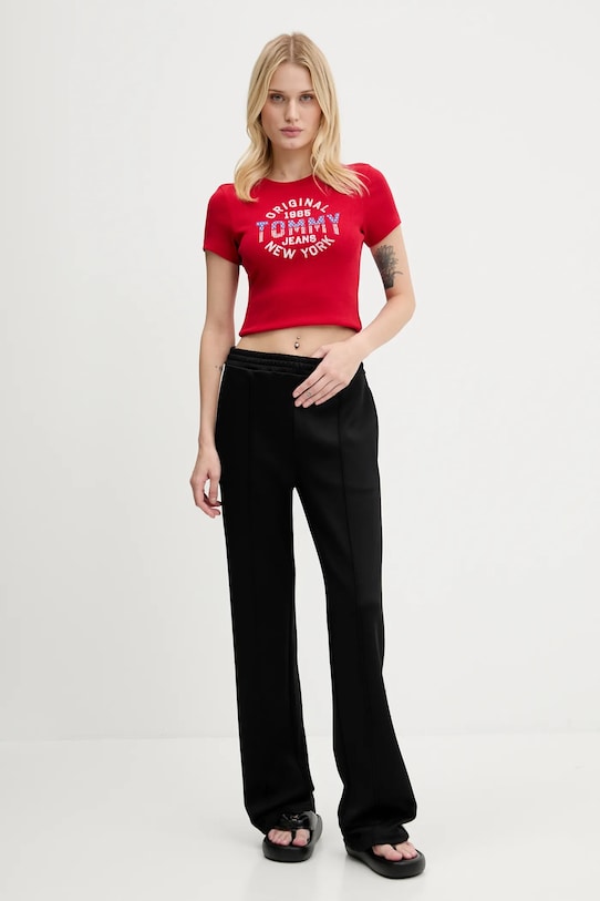 Tommy Jeans tricou DW0DW21421 rosu AW25