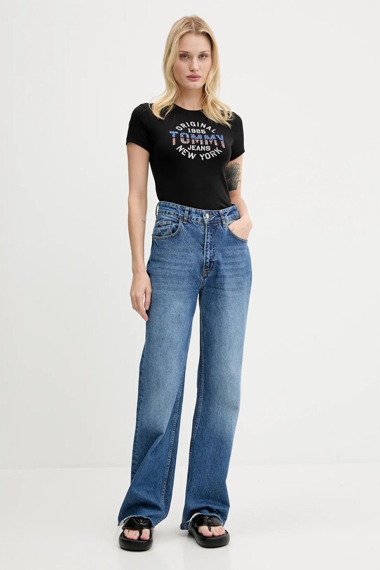 Tommy Jeans tricou DW0DW21421 negru AW25