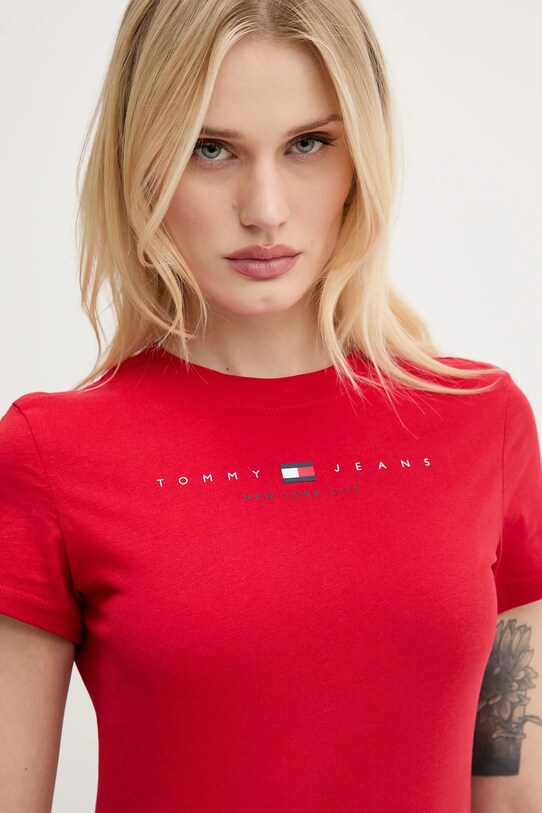 Tommy Jeans tricou din bumbac rosu DW0DW21422