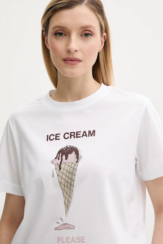 Bavlnené tričko Samsoe Samsoe SACAMINO biela F25200025