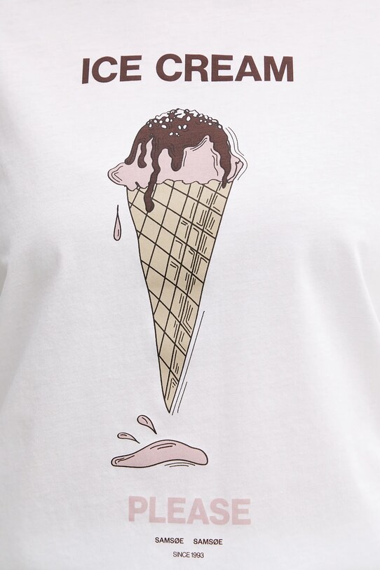 Bavlnené tričko Samsoe Samsoe SACAMINO F25200025 biela