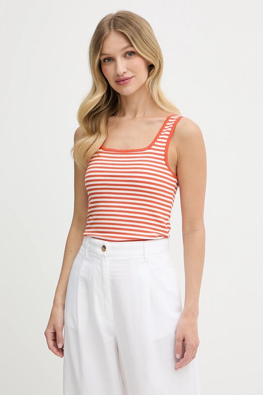 Tommy Hilfiger top wzorzyste pomarańczowy WW0WW45444