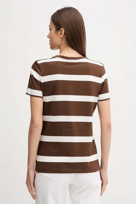 Tommy Hilfiger t-shirt bawełniany WW0WW45746 brązowy AW25