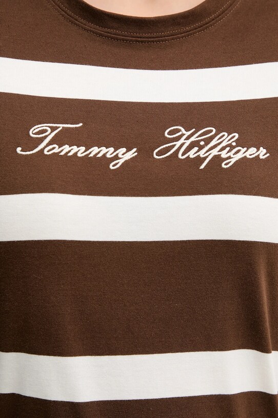Tommy Hilfiger t-shirt bawełniany brązowy WW0WW45746