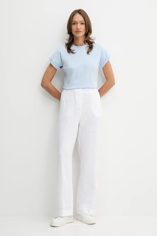 Βαμβακερό μπλουζάκι Tommy Hilfiger WW0WW47157 μπλε AW25