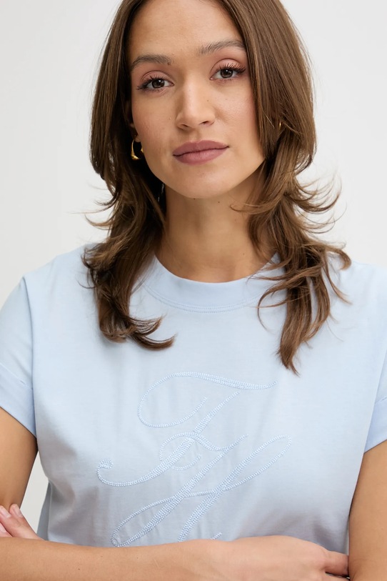 Βαμβακερό μπλουζάκι Tommy Hilfiger μπλε WW0WW47157